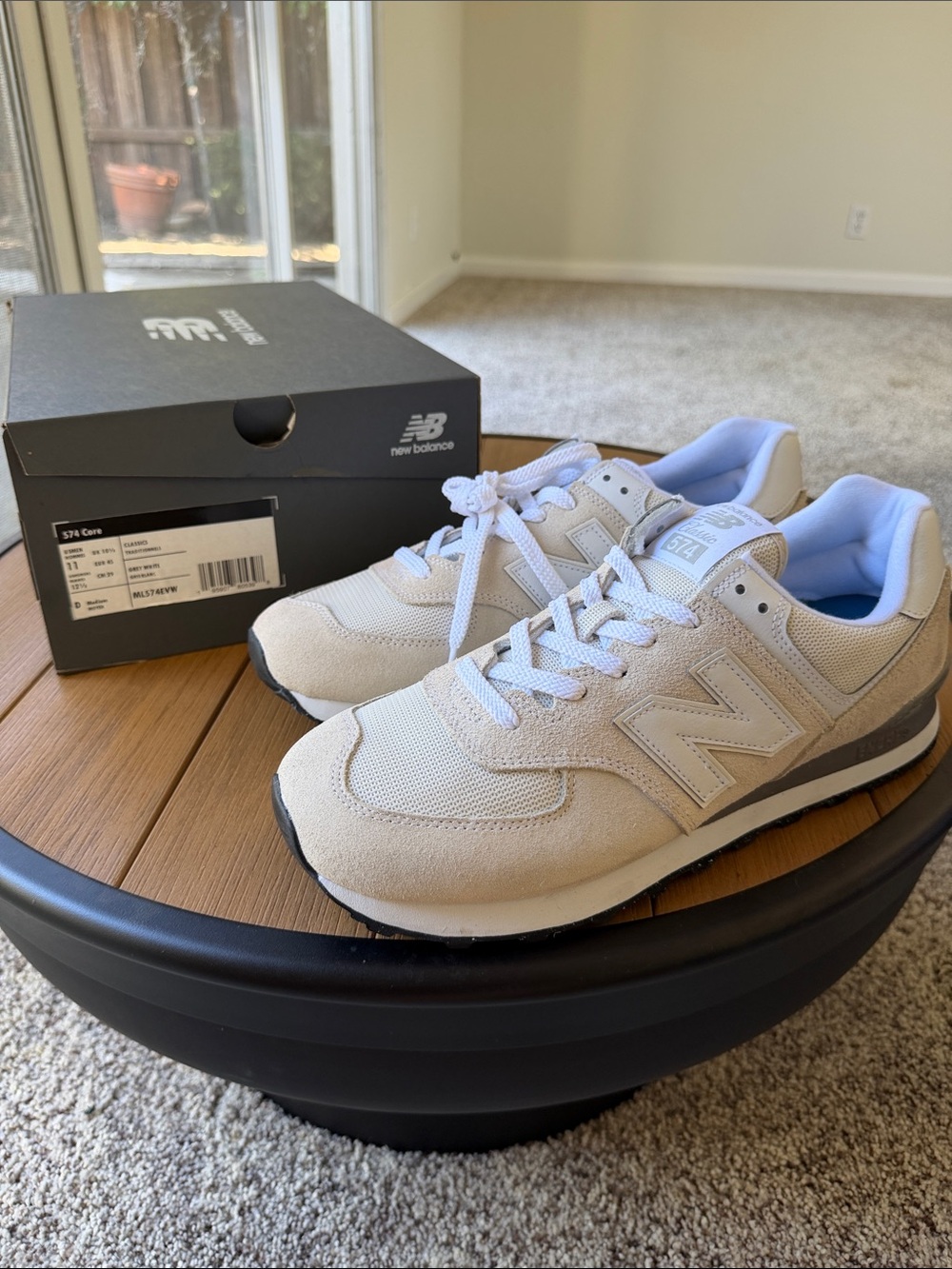 New Balance Beige and Light Blue Casual Sneakers